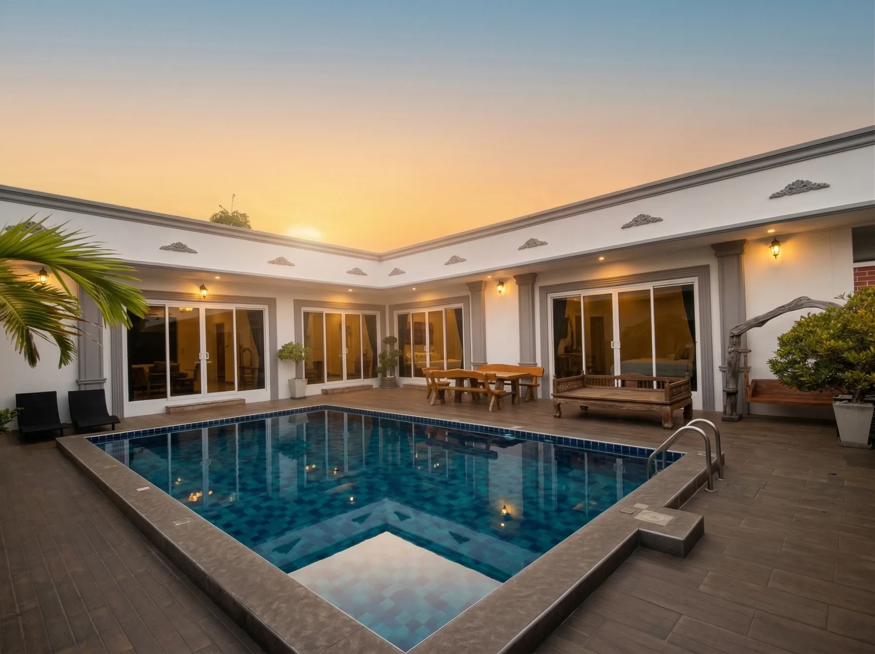 Davinci Pool Villa Pattaya poolside villa view